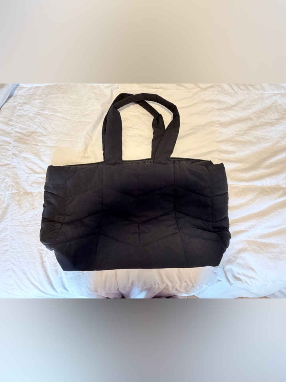 a new day (Target Brand) Quilted Black Tote Bag